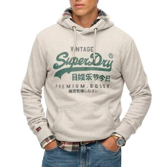 Felpa con Cappuccio Uomo Superdry Duo Classic Grigia - Taglia L