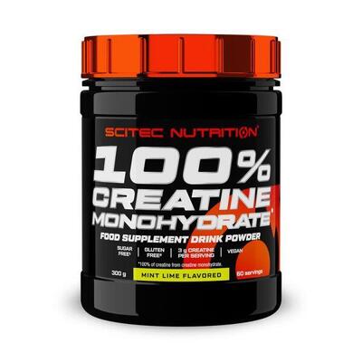 100% creatine monohydraat - 300g citroen en munt scitec nutrition