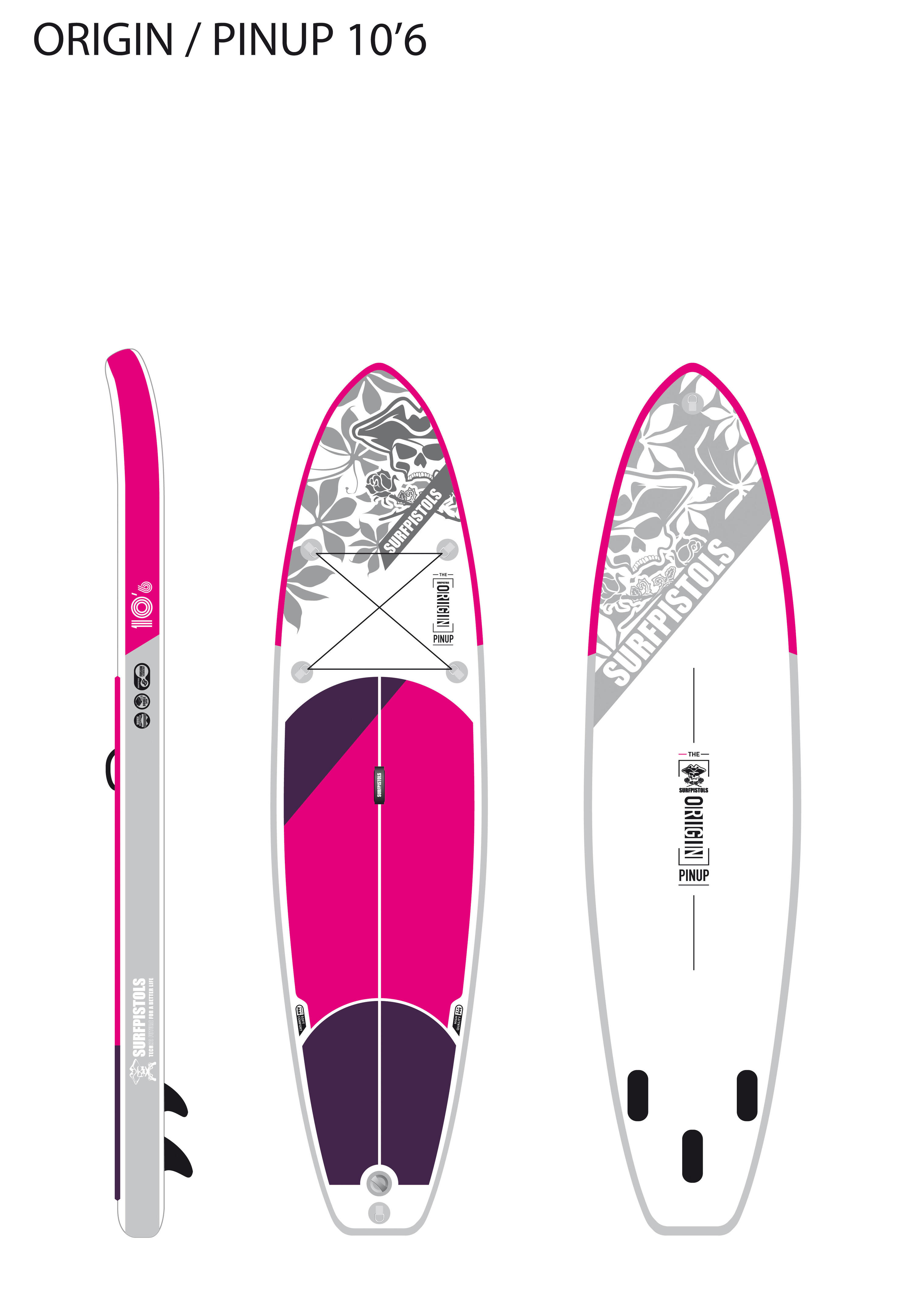 STAND UP PADDLE SURFPISTOLS GONFLABLE ORIGIN PIN UP 2/7