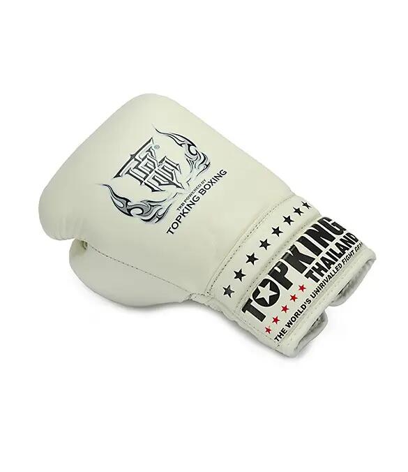 Luvas de boxe Top King Super Competition em couro branco 5/5