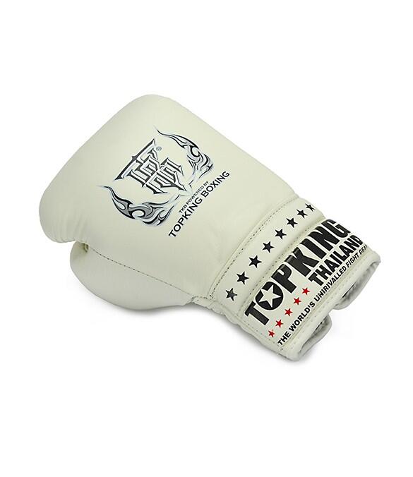 Luvas de boxe Top King Super Competition em couro branco 5/5