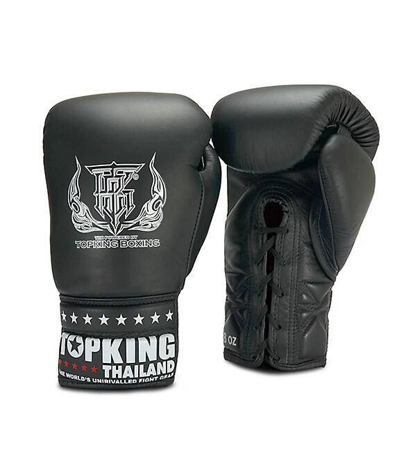 Luvas de boxe top king super competition em couro negro