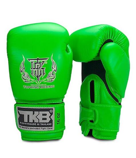 Guanto Boxe Top King Double Lock Verde Neon - in pelle