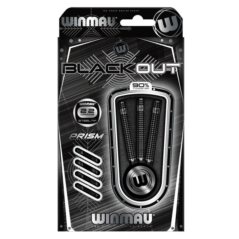 Set darts Winmau steel BLACK OUT 90% wolfram
