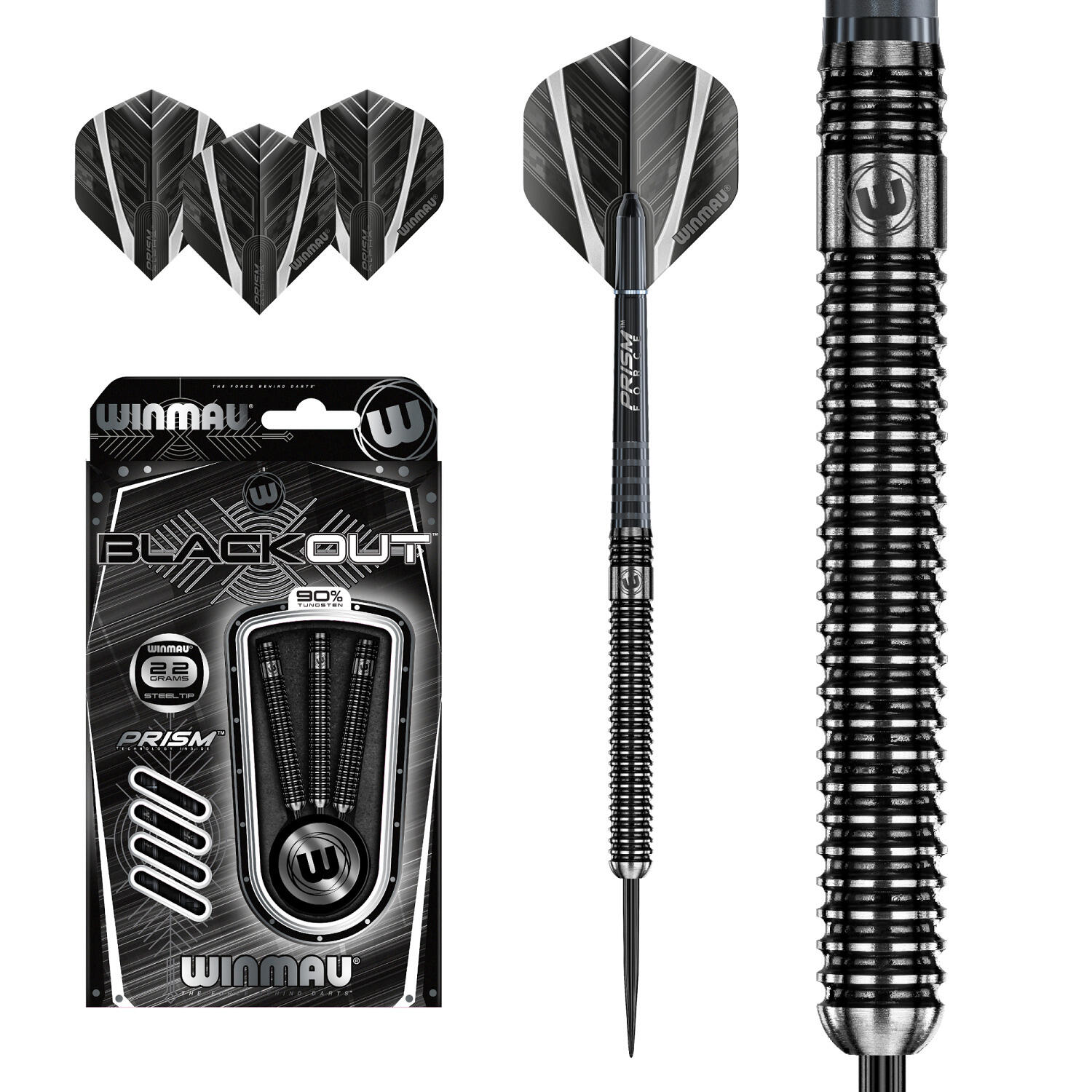 WINMAU Šipky Blackout Steeltip