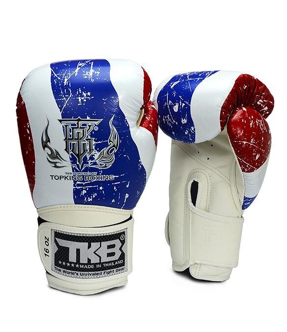 Luvas de boxe top king thai flag em couro