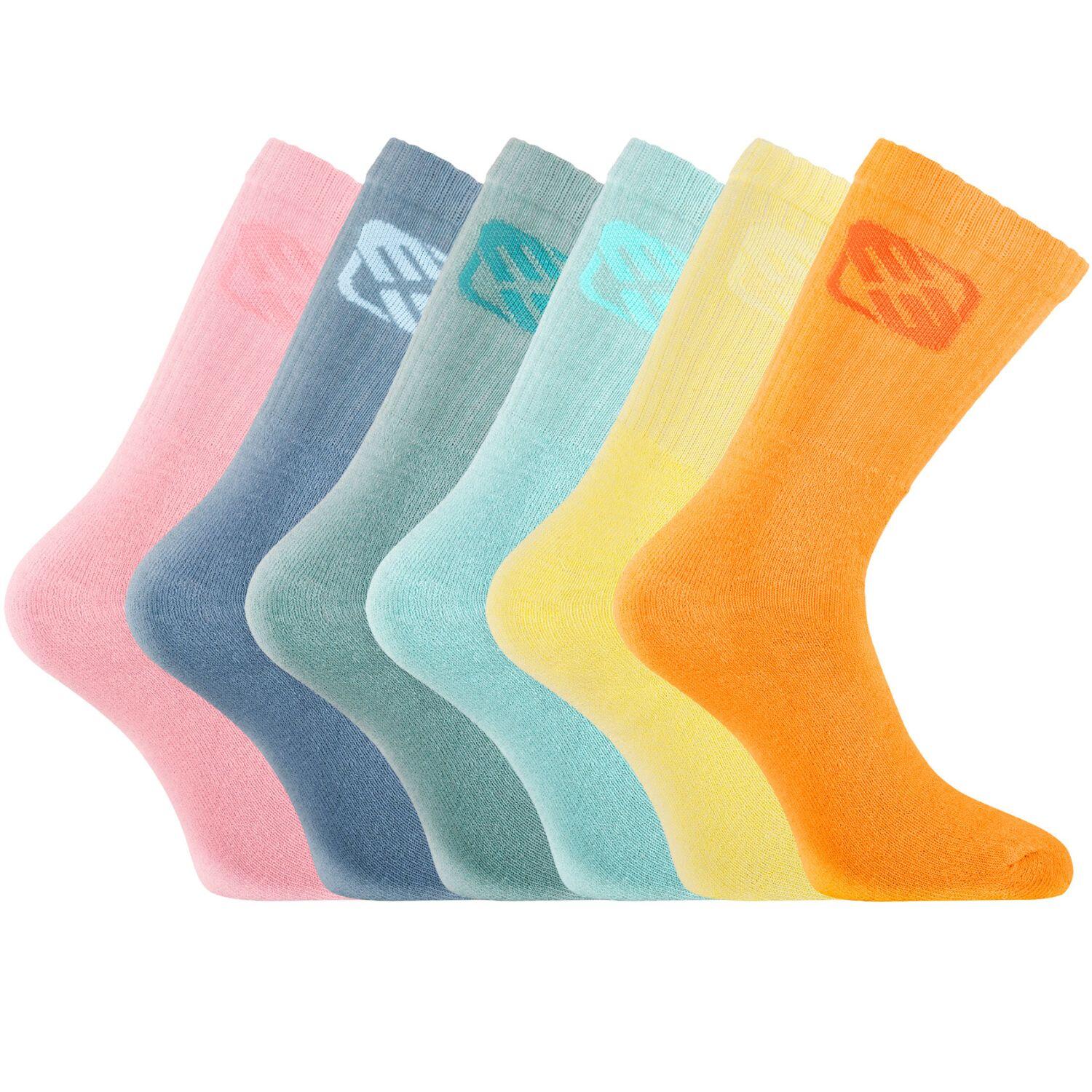 Freegun - Lot De 6 Paires De Tennis Homme Colorées Neon - Chaussettes - Multicolore - 43/46 - Decathlon