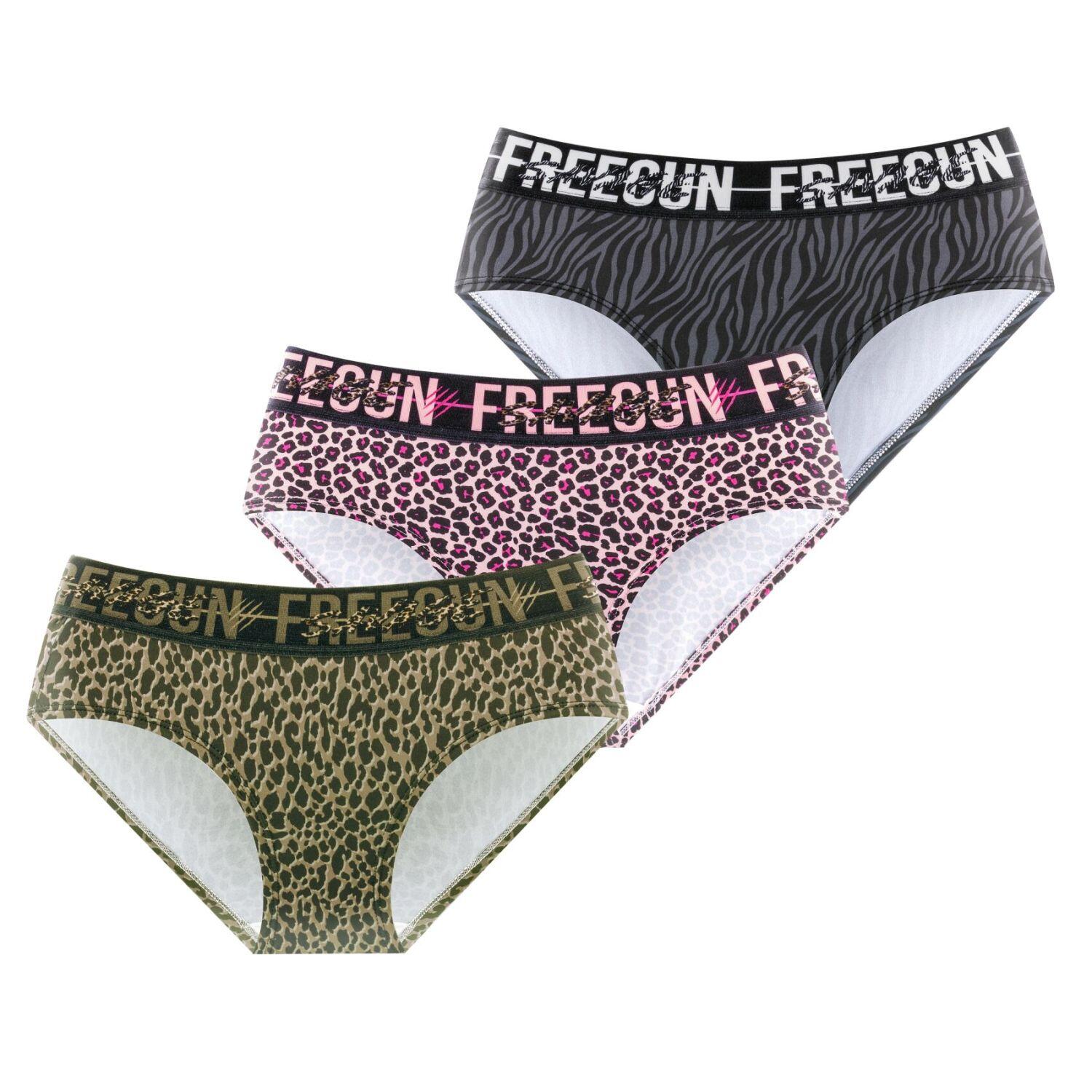 Freegun - Lot De 3 Culottes Fille Leopard - Caleçon - Multicolore - 14 À 16 Ans - Decathlon