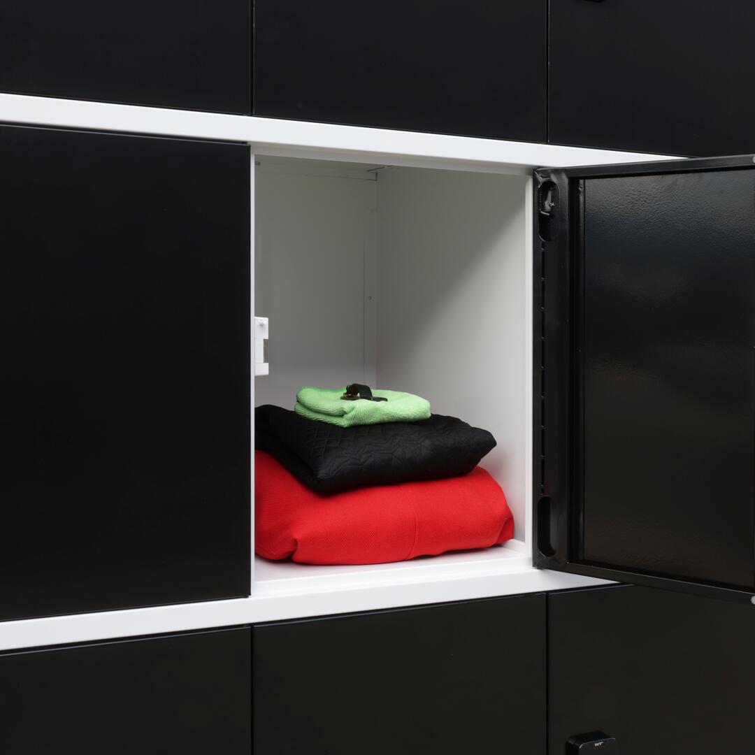 Lockerkast met digitaal cijferslot - Zwart/Wit - 112x42x150 cm - 9 lockers 5/7