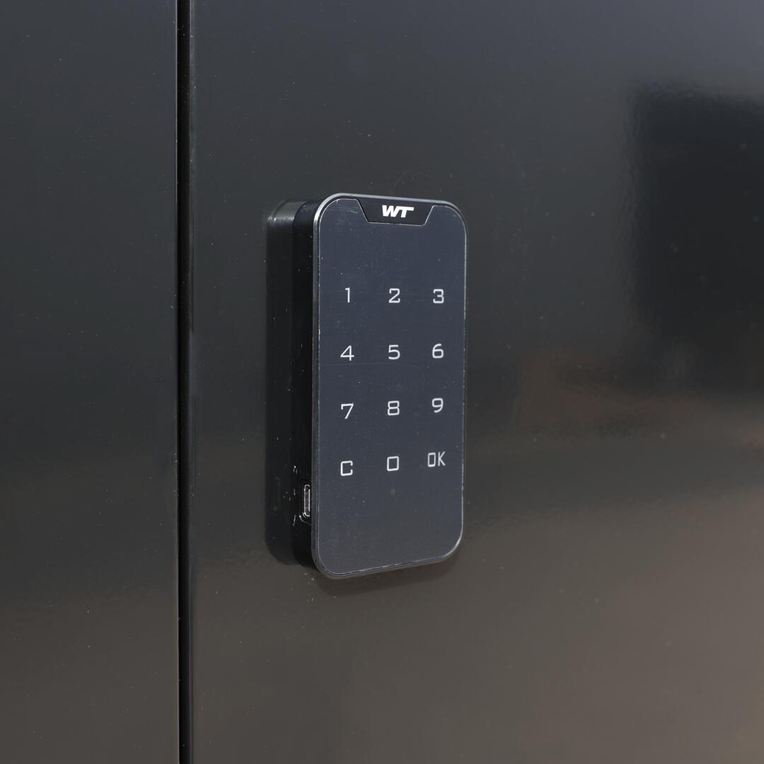Lockerkast met digitaal cijferslot - Zwart/Wit - 112x42x150 cm - 9 lockers 7/7
