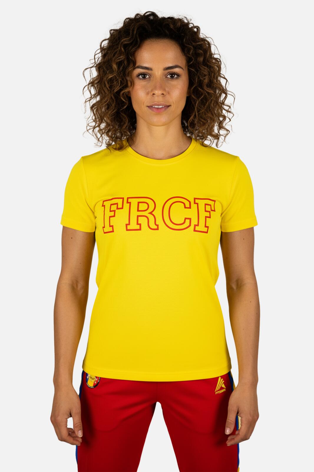 Tricou Bumbac Feminin Oficial FRCF Galben