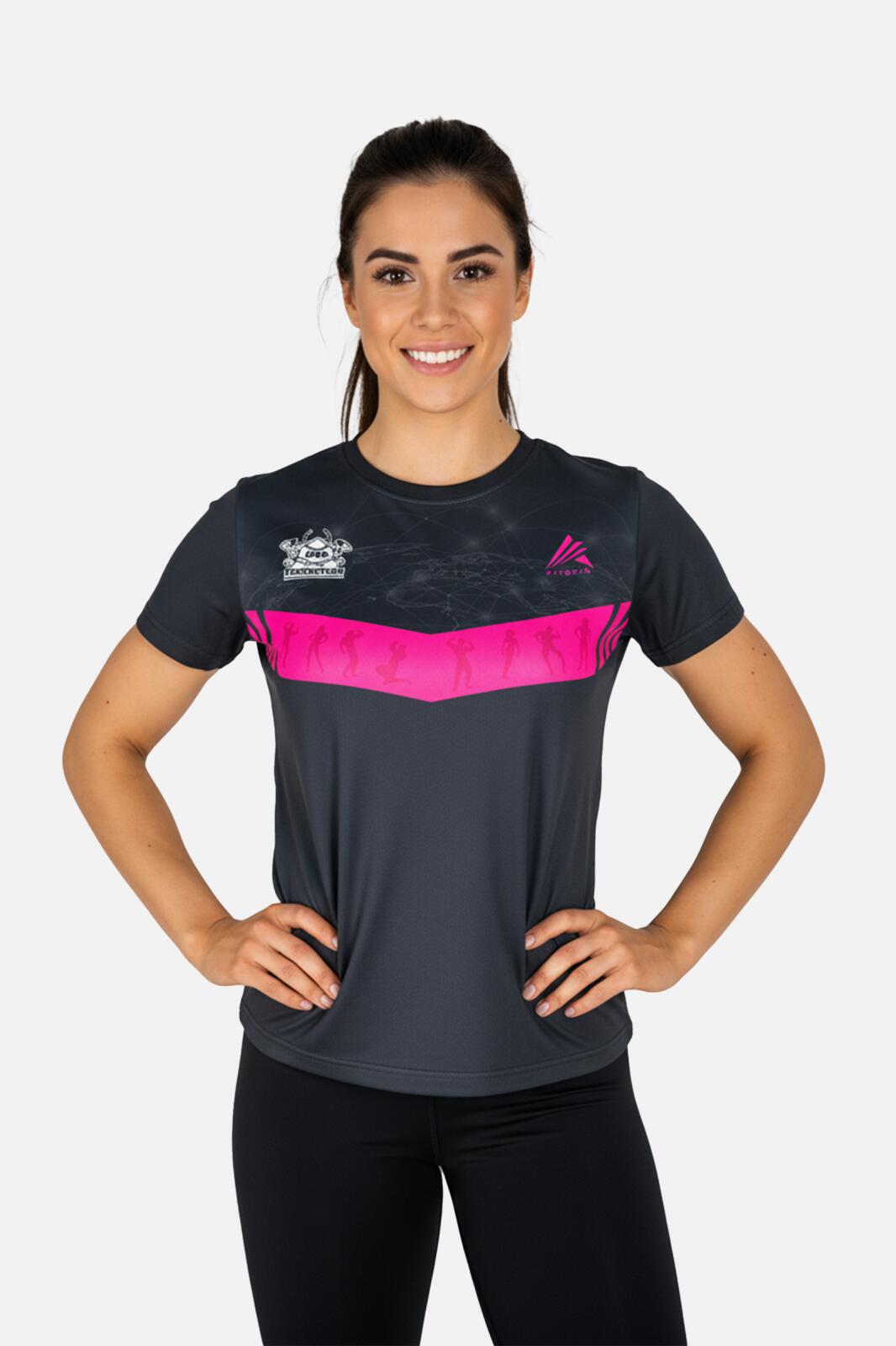 Tricou poliester feminin- International Fitness and Body Building Federation