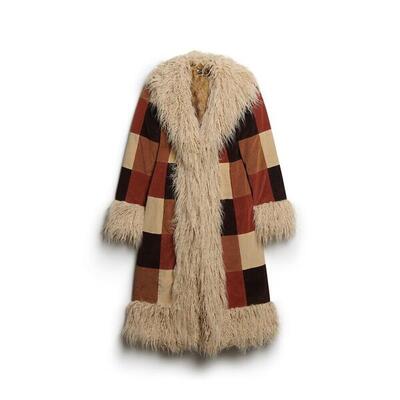 Lange damesjas superdry afghan patchwork