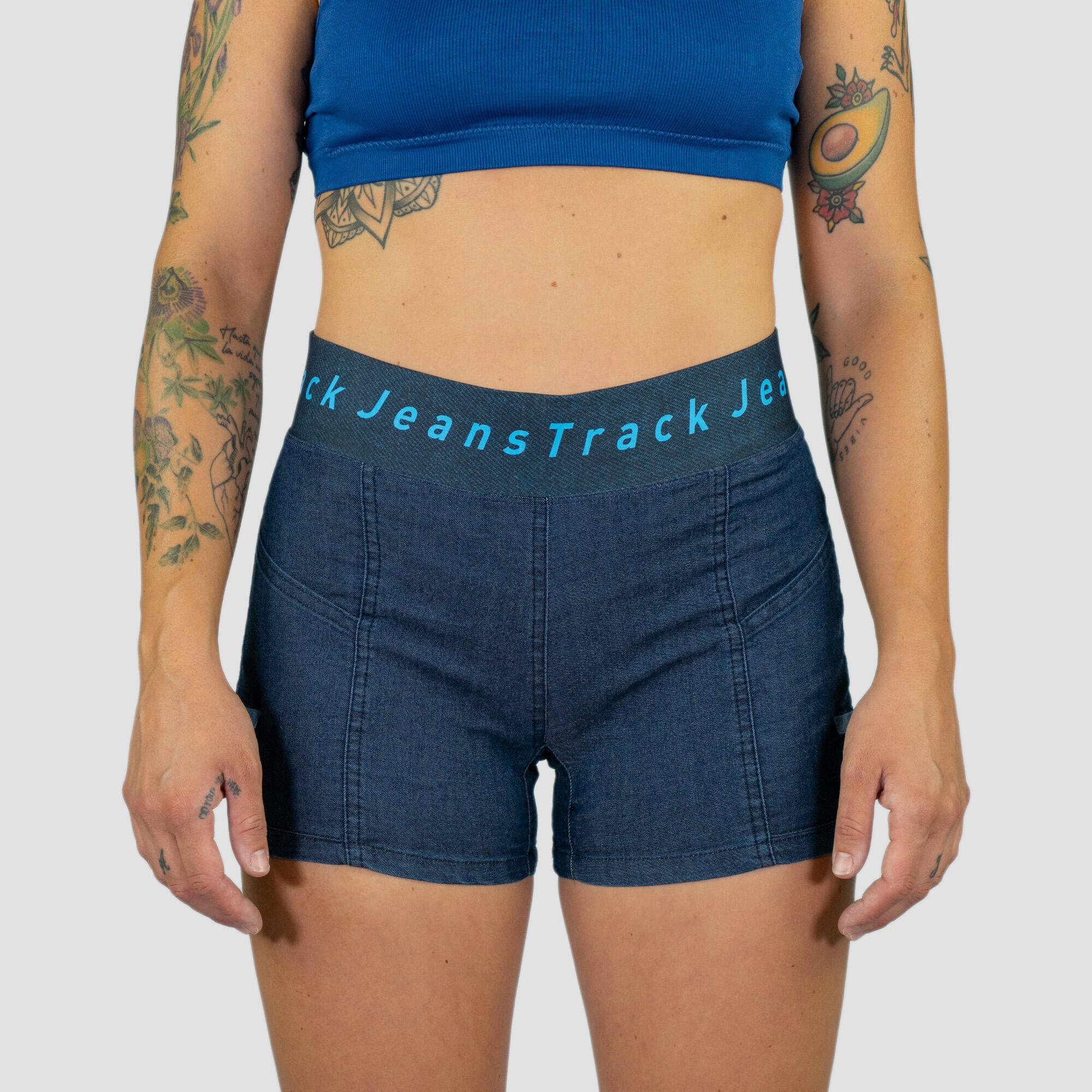 Jeanstrack - Jeans Courts Pantalon D'Escalade Pour Femmes - Legging - Bleu - 42 M/l - Decathlon