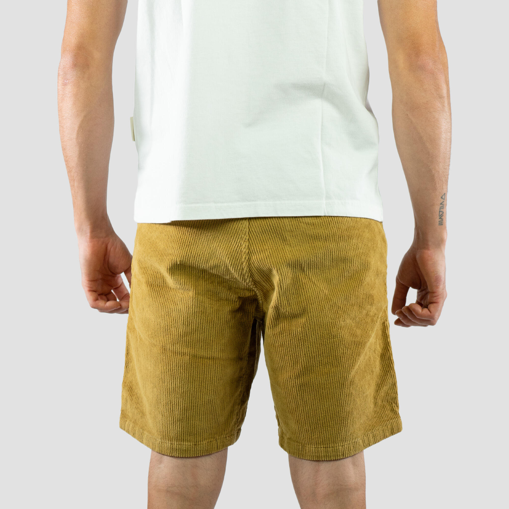 Pantalon d'escalade trotkking crag homme Ã  moutarde courte 2/7