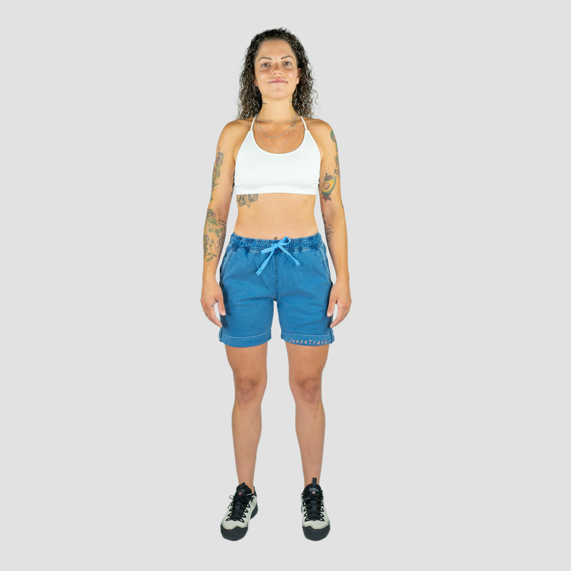 Shira jeans court rinçage pantalon d'escalade féminin 3/7
