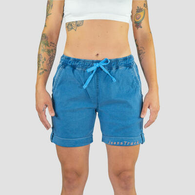 Klimbroek shira short jeans rinse dames