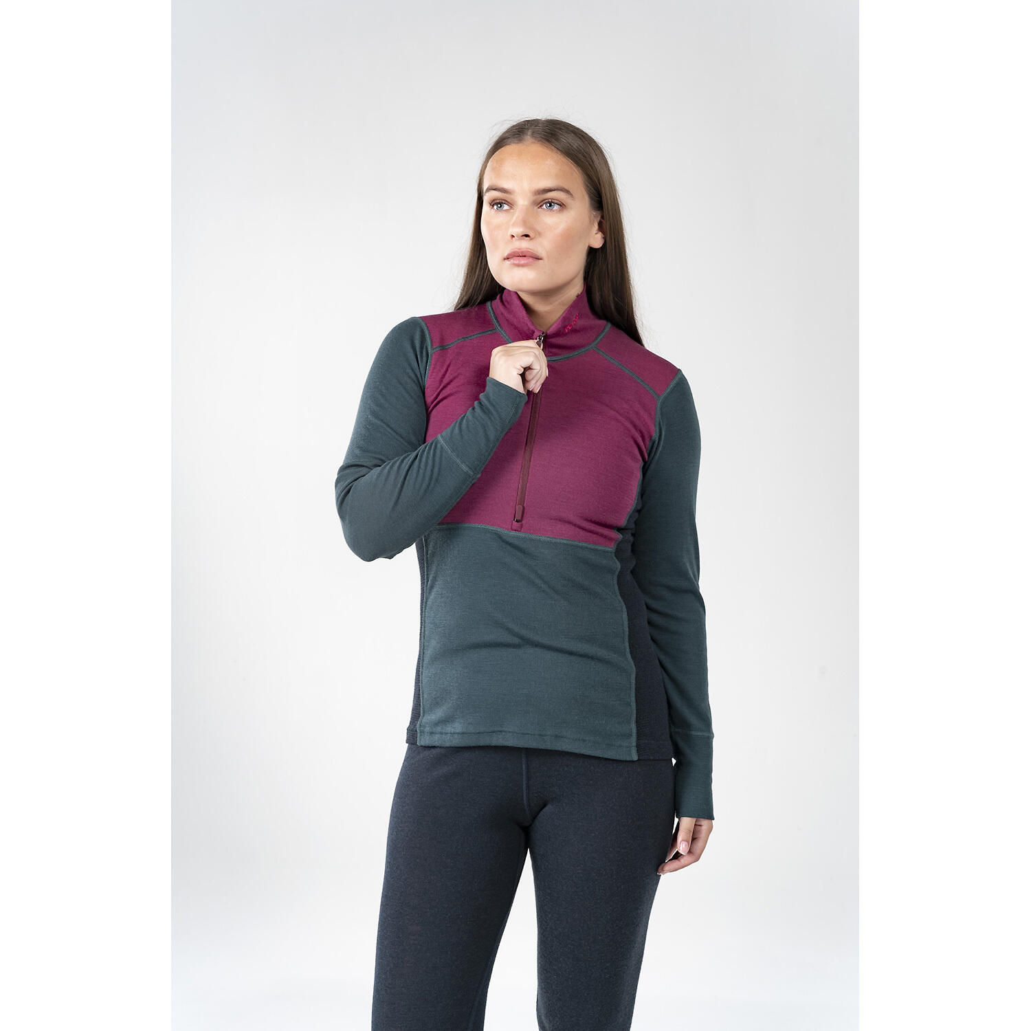 Damen Rollkragen m. RV W LAUPARENMERINO 190 ZIP NECK 3/5
