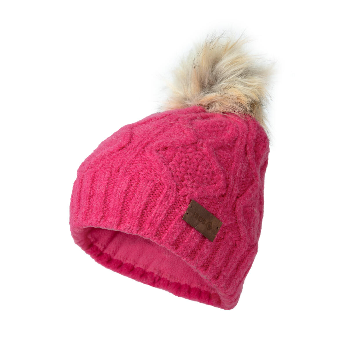 Izas - Bonnet En Tricot Thermique Athol Avec Doublure En Polaire Et Pompon Pour L'Hiver - Chapka - Rose - Kid Unique - Decathlon