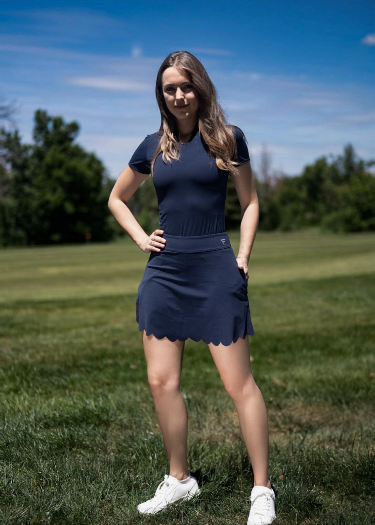 Chemise de golf femme Calusa noir tissu technique respirant 4/5