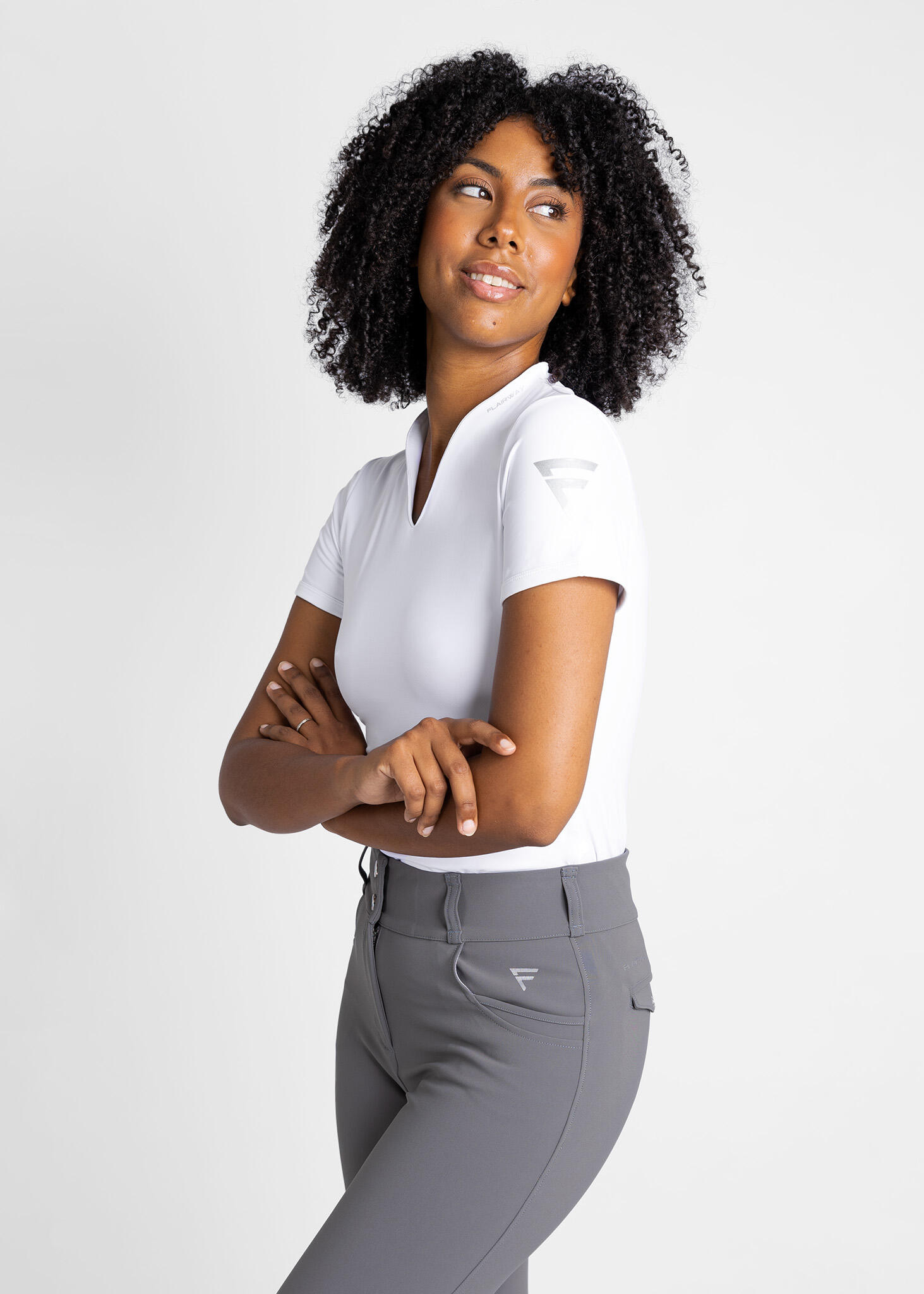 Chemise de golf femme Calusa noir tissu technique respirant 3/6