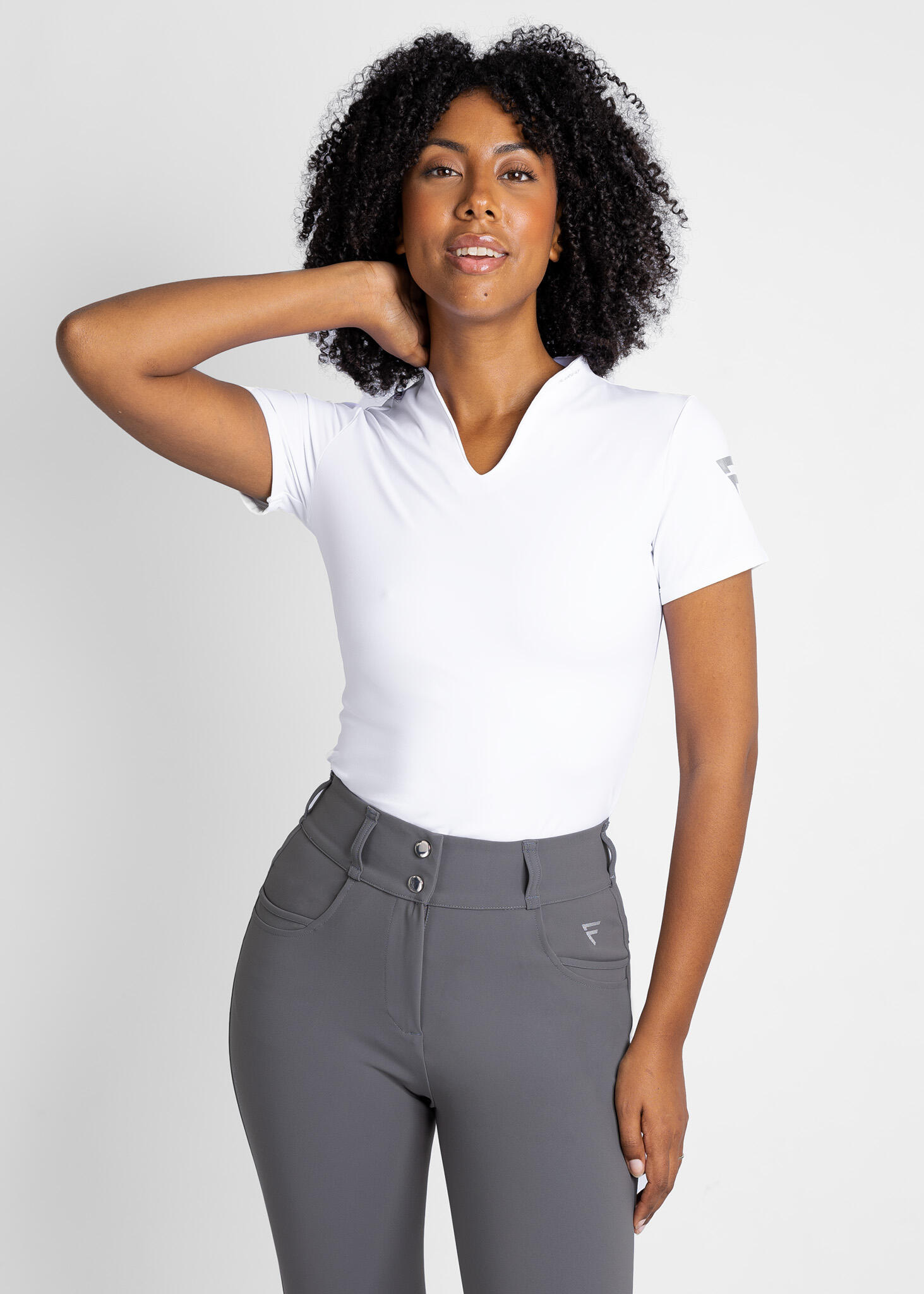 Chemise de golf femme Calusa noir tissu technique respirant 2/6