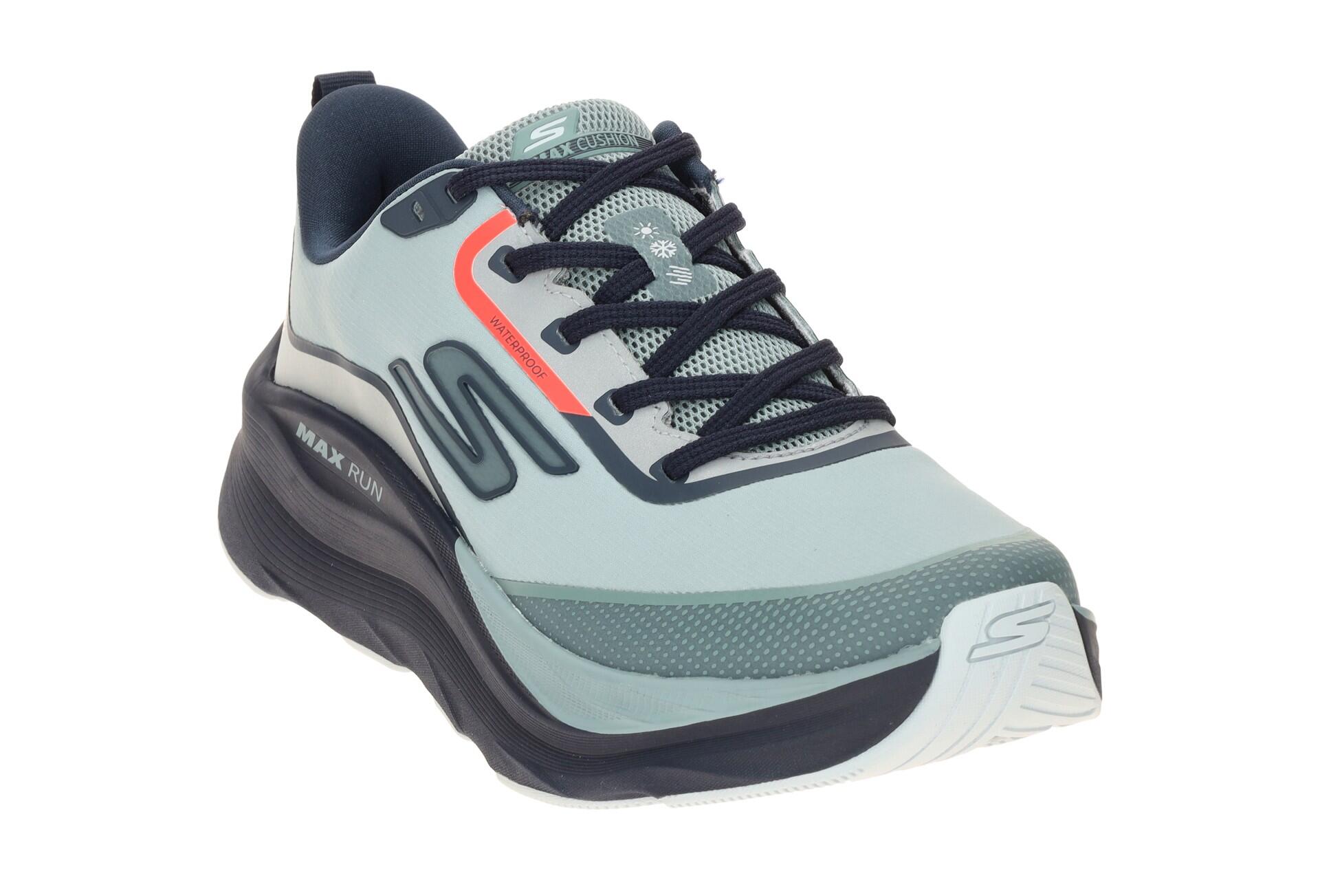 Skechers Max Run Schuhe grau blau Sportschuhe Herren Waterproof 3/7