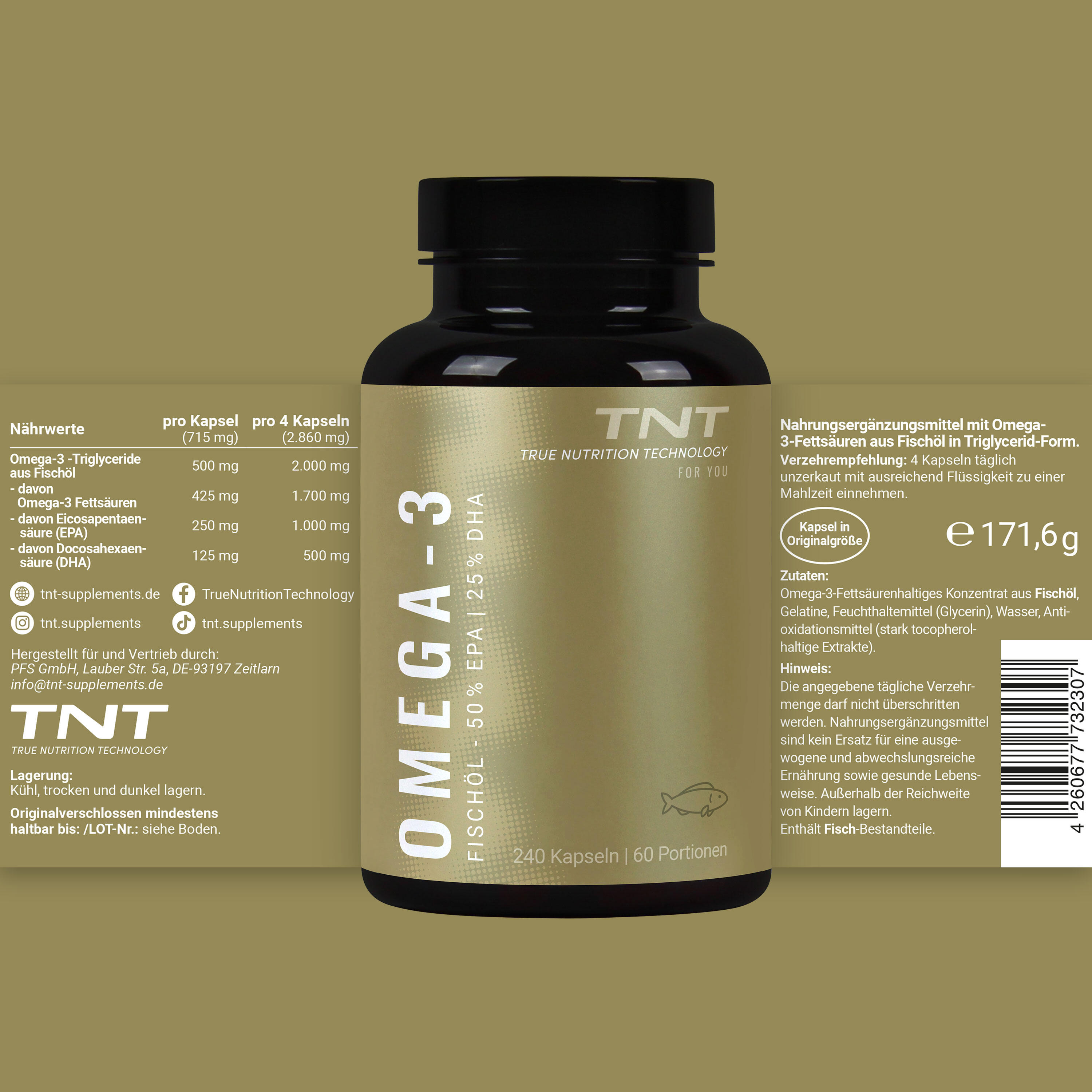 Omega-3 Fischöl Kapseln (50% EPA, 25% DHA) 5/6