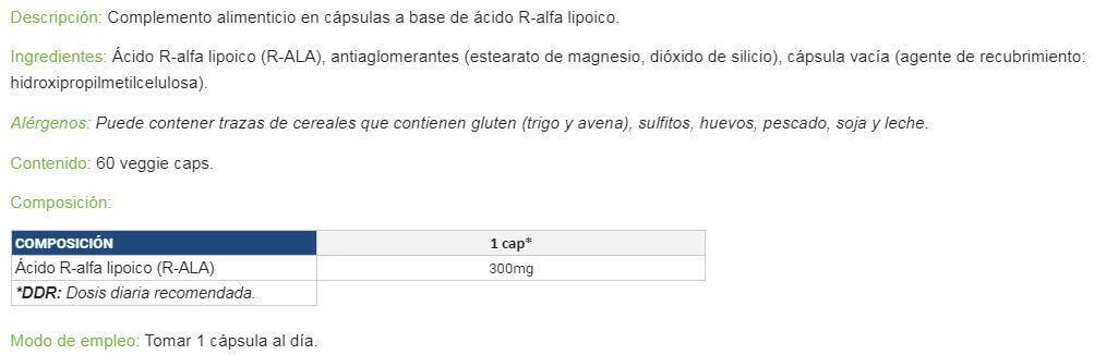 R-ALA - 60 capsule Quamtrax 2/3
