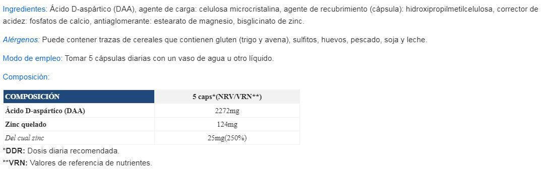 DAA (Acido Aspartico) - 120 Capsule Quamtrax 2/3