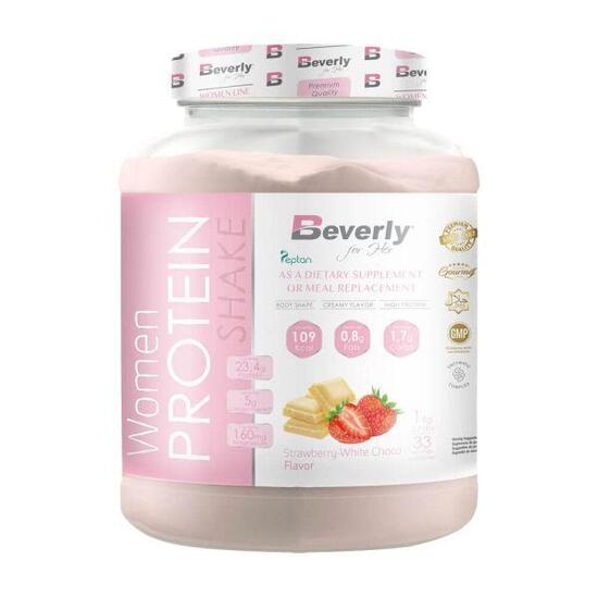 Women protein shake - 1kg Fraise Chocolat Blanc de Beverly Nutrition