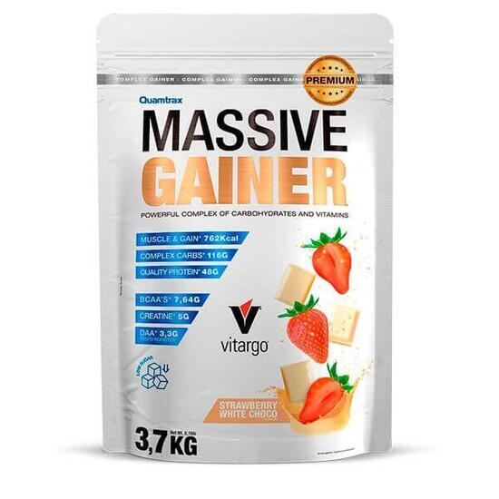Massive gainer - 3,7kg Fraise Chocolat Blanc de Quamtrax