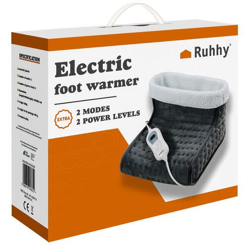 Incalzitor electric picioare, flecee, 3 nivele, 100 W, 220-240V, 30x30x24 cm