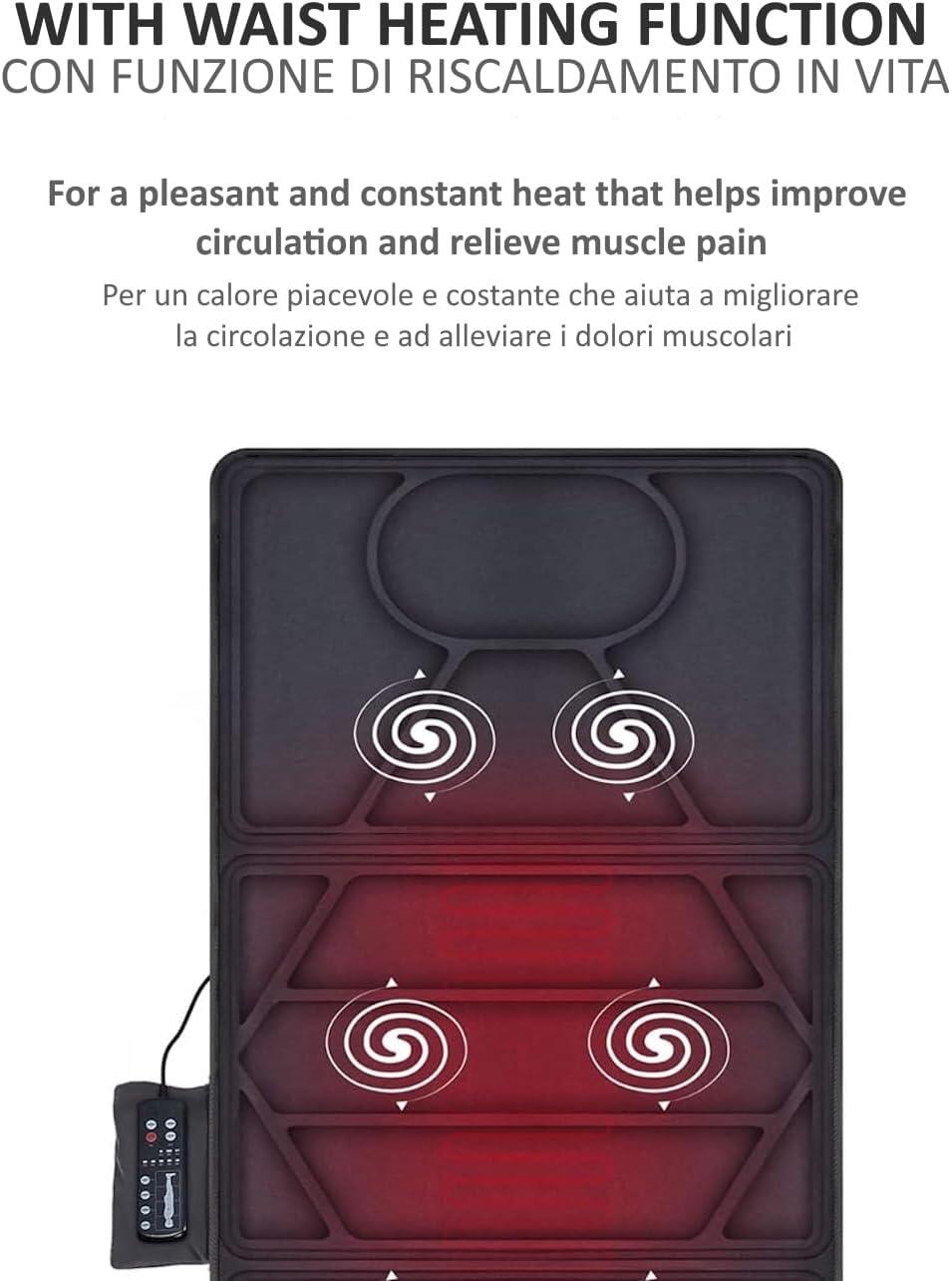Tappetino Massaggiante Con Calore Materassino con 10 Motori Vibranti FF 5/6