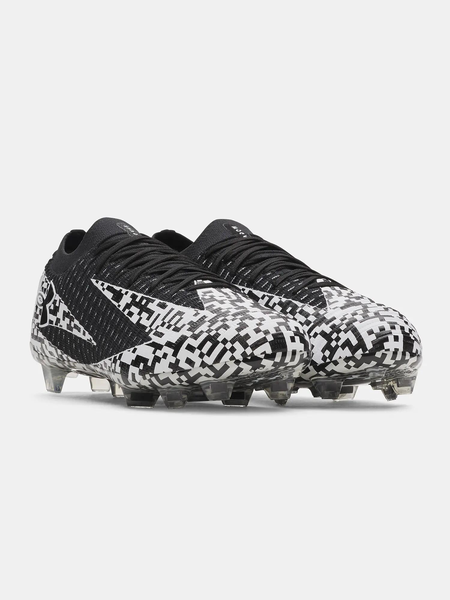 "Elite 3" Fußballschuhe mit festem Boden für Damen Unisex Herren Schwarz/Weiß 3/7