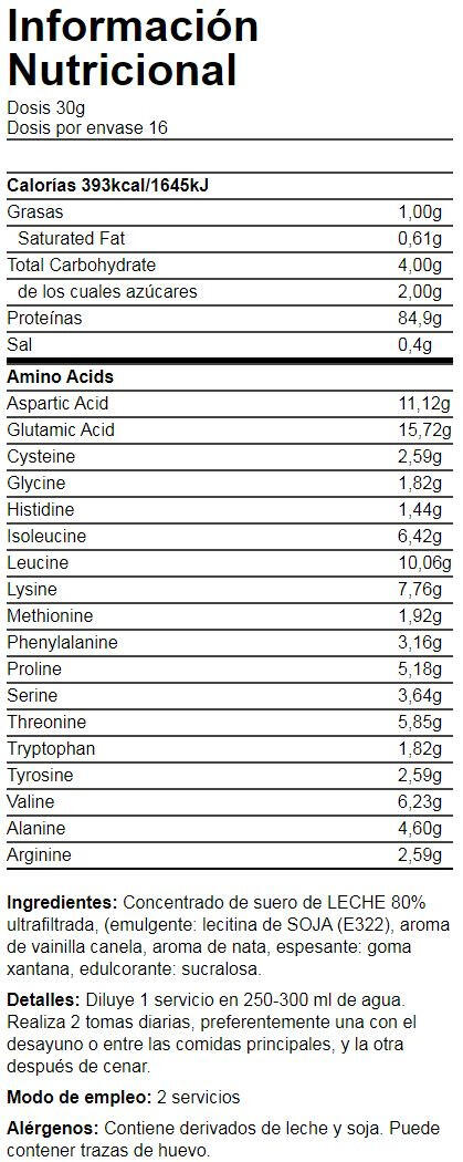 Proteine ​​del siero del latte al 100% - 500 g Vaniglia con cannella Quamtrax 5/7