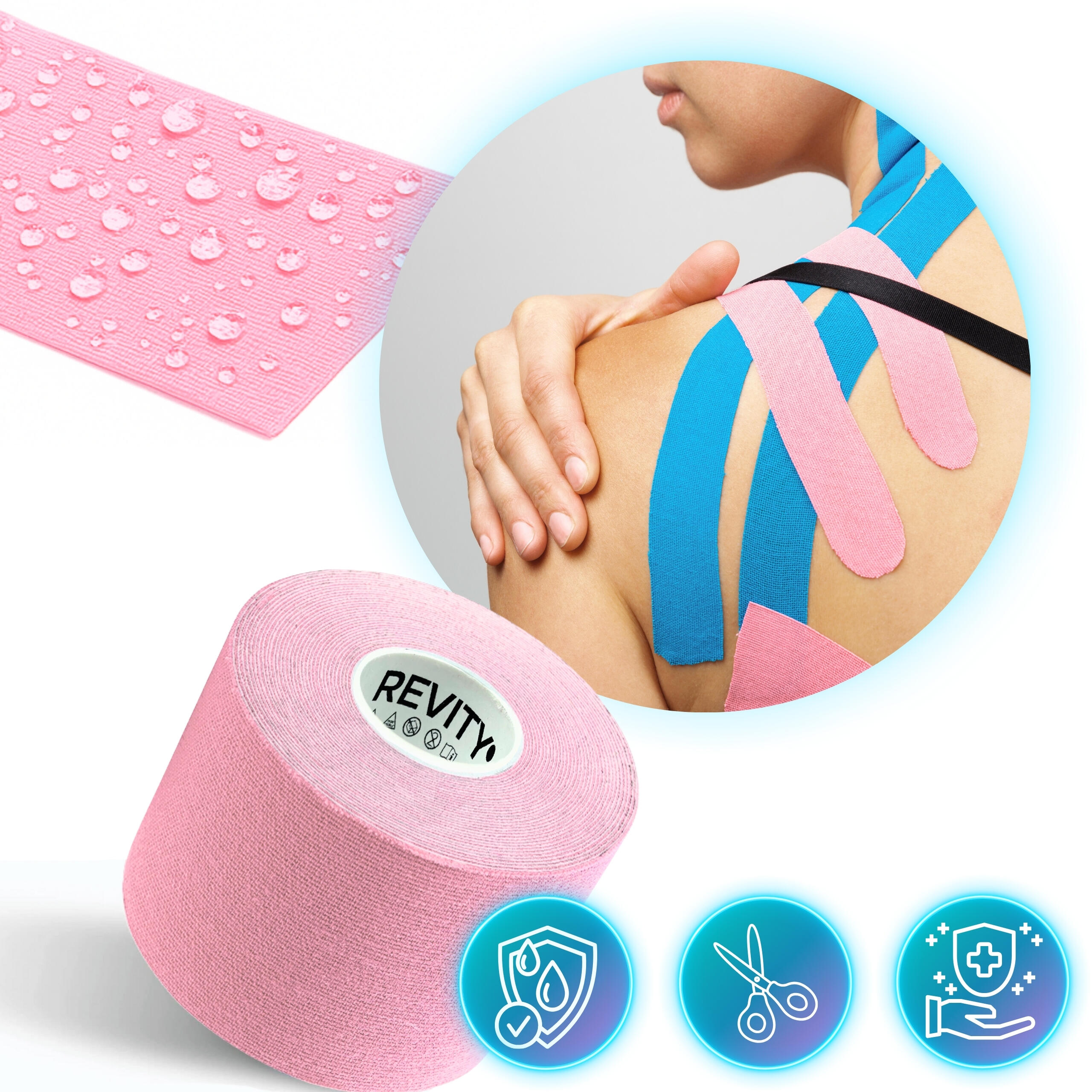 Kinesiotape 5 cm x 5 m medisch Recovery Tape - 1 rol 7/7