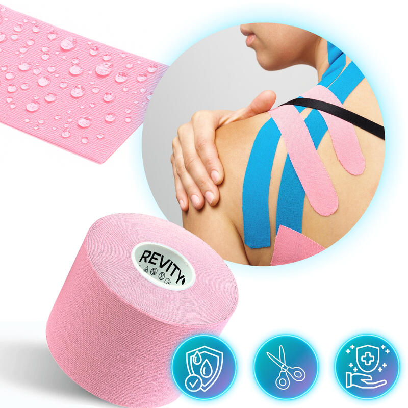 Bandă kinesiologică medicală pentru corp Revity Kinesio Tape 5 xm x 5 m, 1 buc