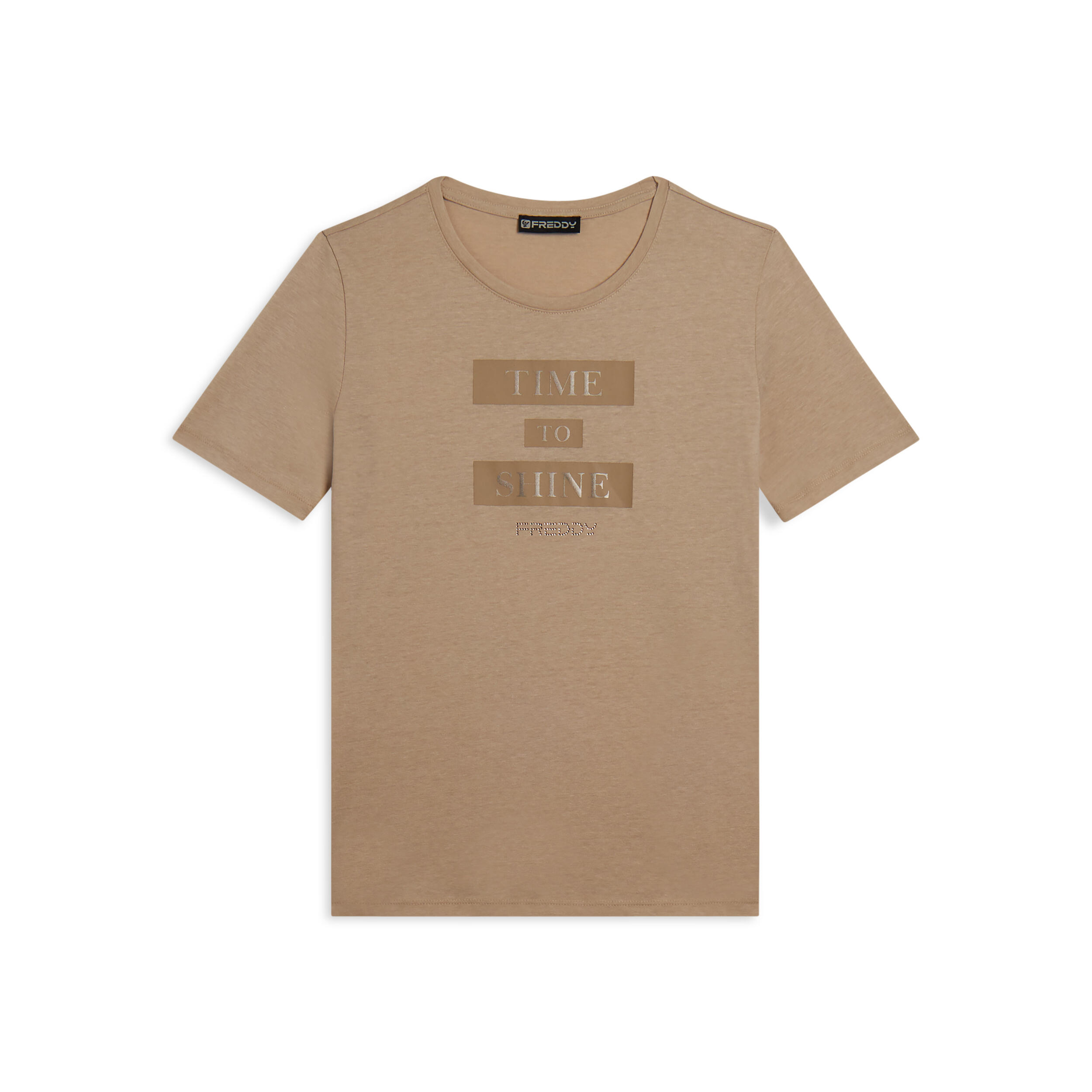 Freddy - T-shirt Pour Femmes Avec Des Graphiques Et Un Slogan Motivant - T-shirt Manches Courtes - Beige - Decathlon