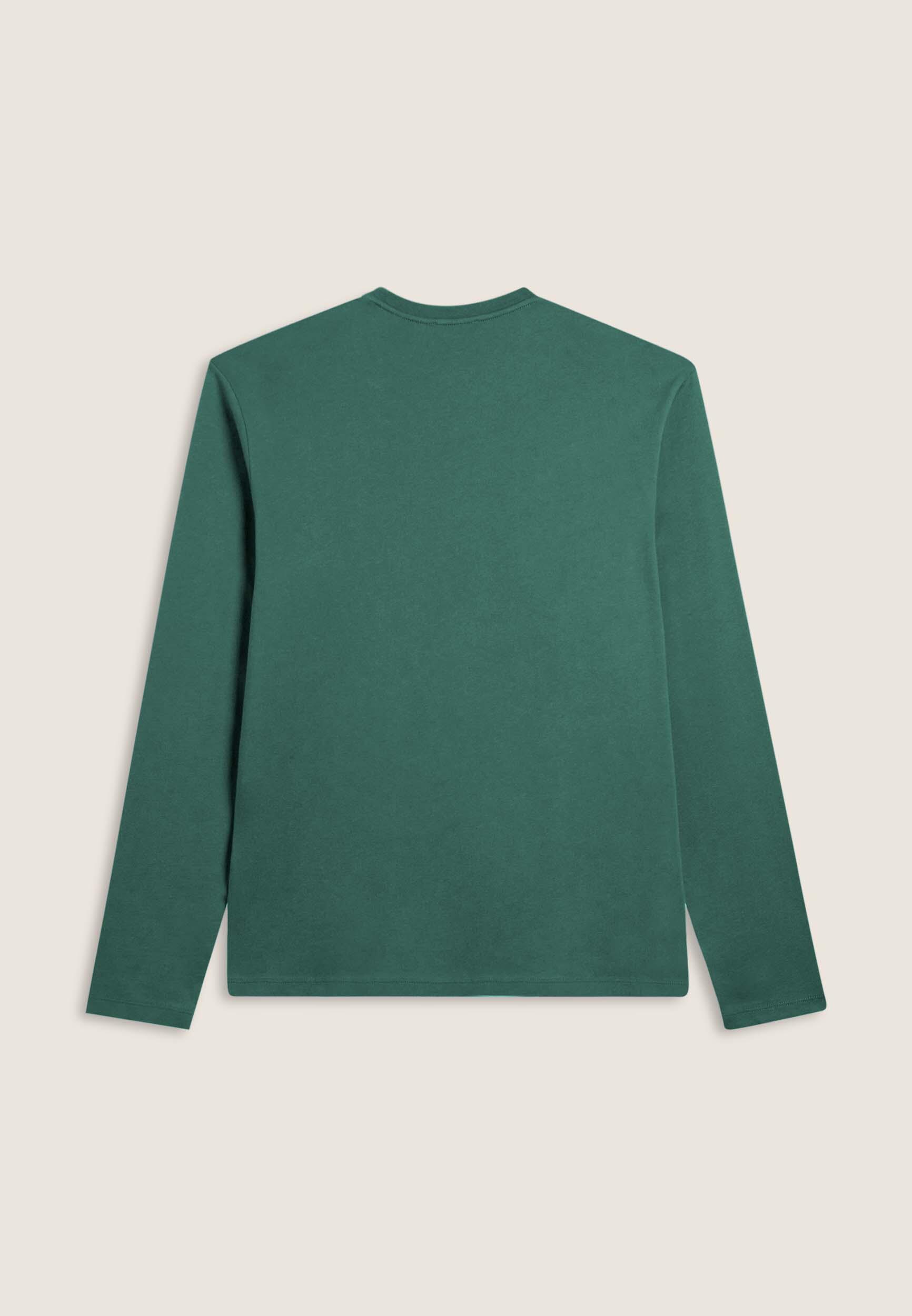 Camiseta de algodón de manga larga con logotipo en el pecho 2/3