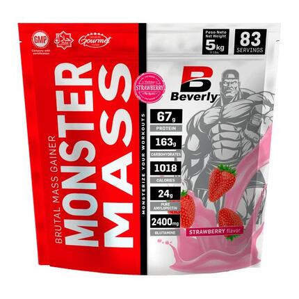 Monster mass - 5kg Fraise de Beverly Nutrition