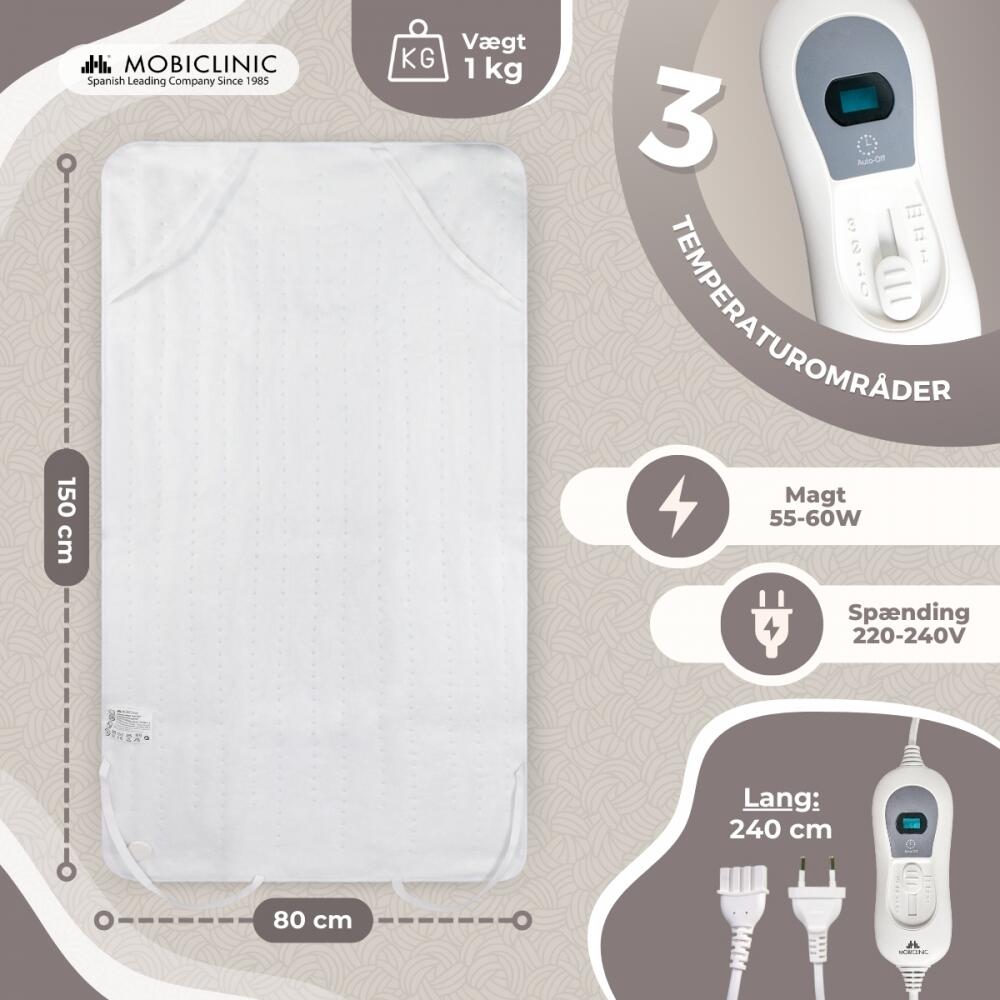 Couverture électrique 3 niveaux de chaleur faible consommation Chauffe-lit 2/8
