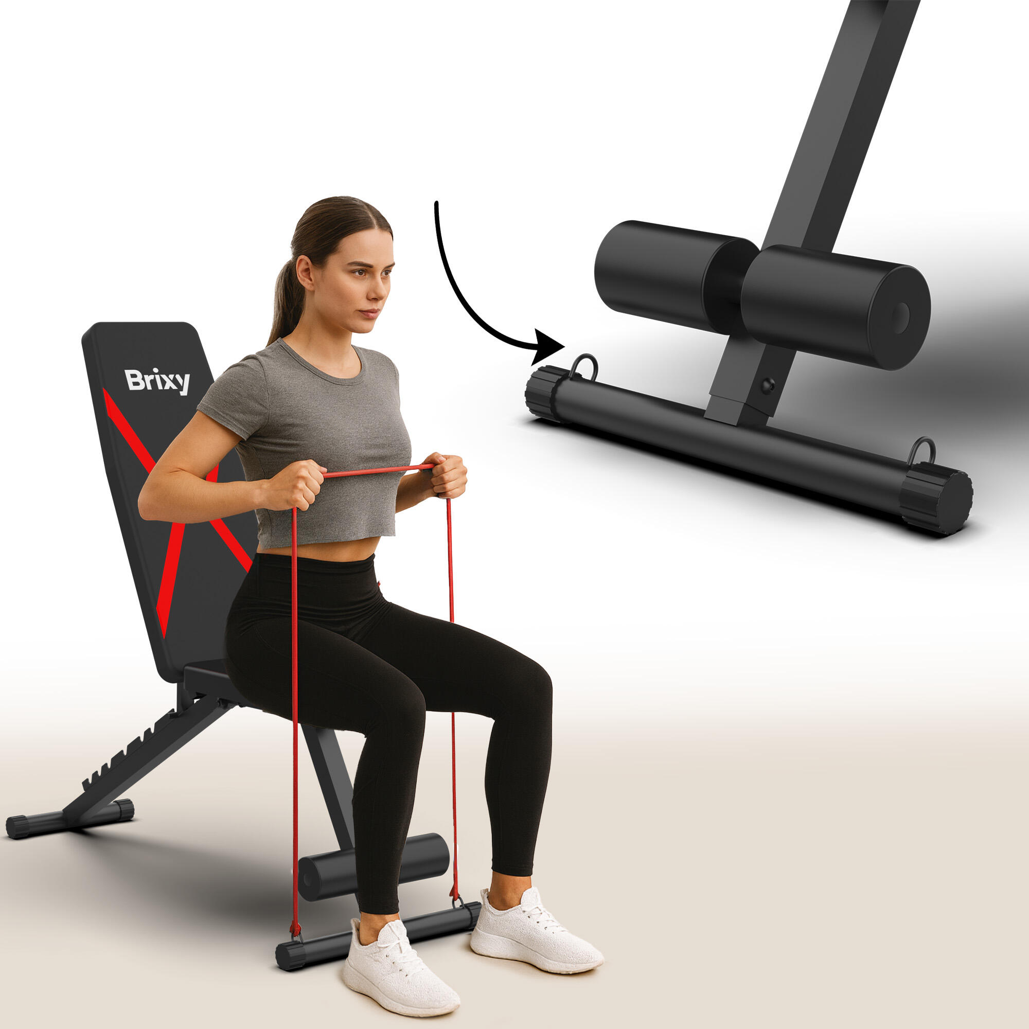 Infinity verstelbare fitness halterbank inklapbaar tot 300 kg zwart 6/6