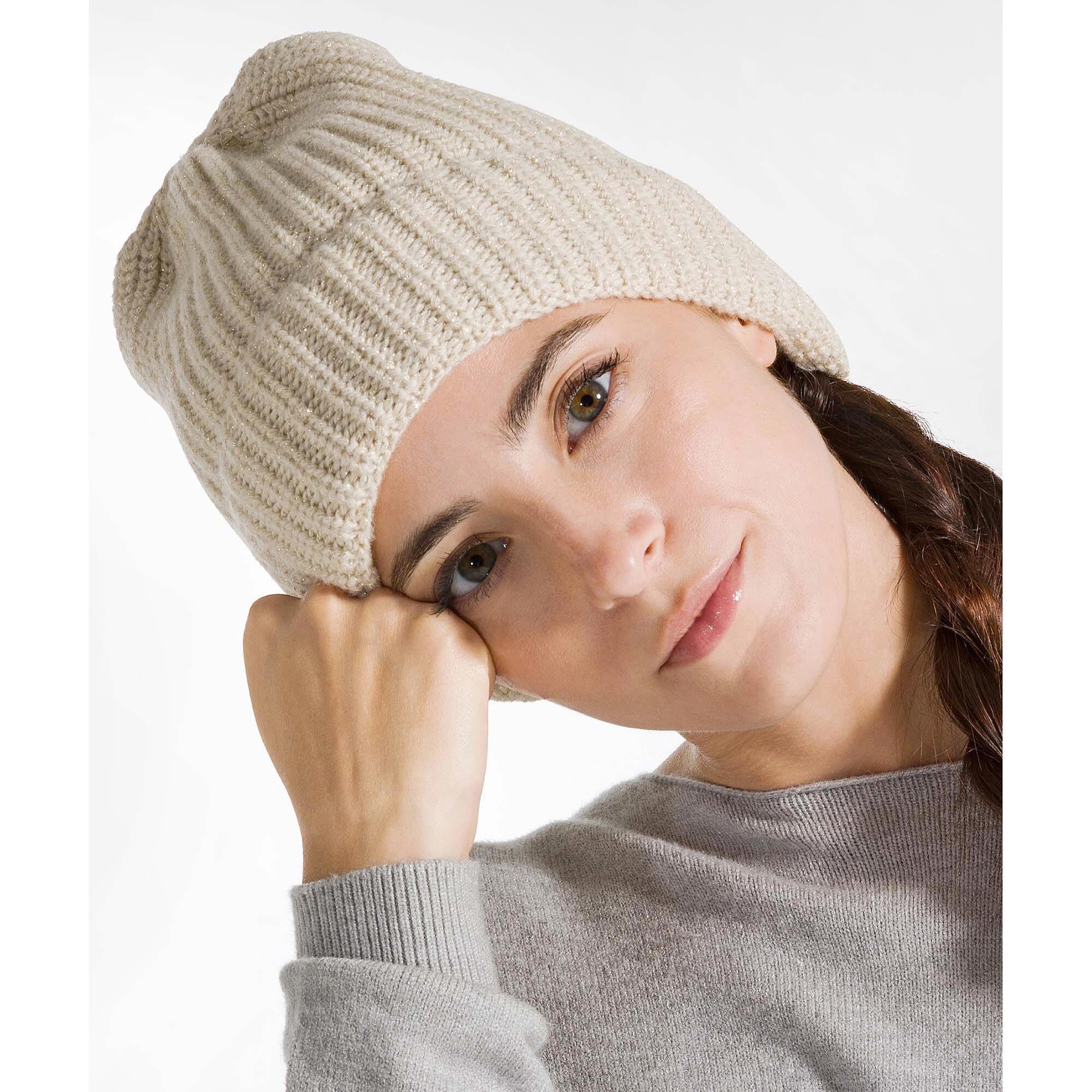 Cuffia Deha Wool Blended Lurex Beanie Mujer 3/4