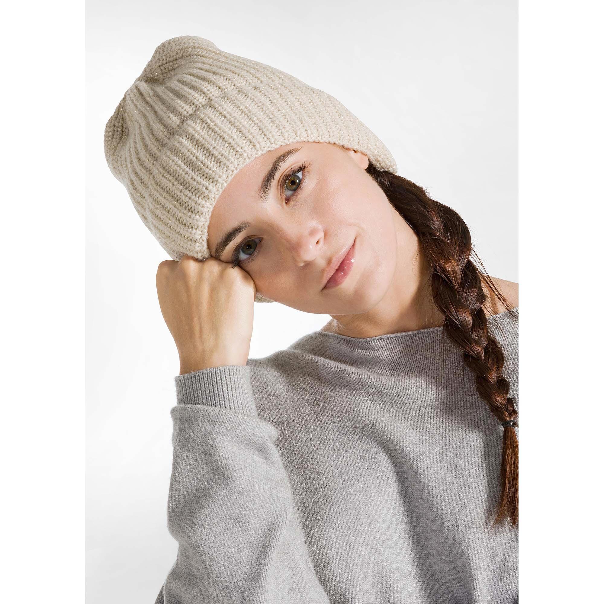 Cuffia Deha Wool Blended Lurex Beanie Mujer 2/4