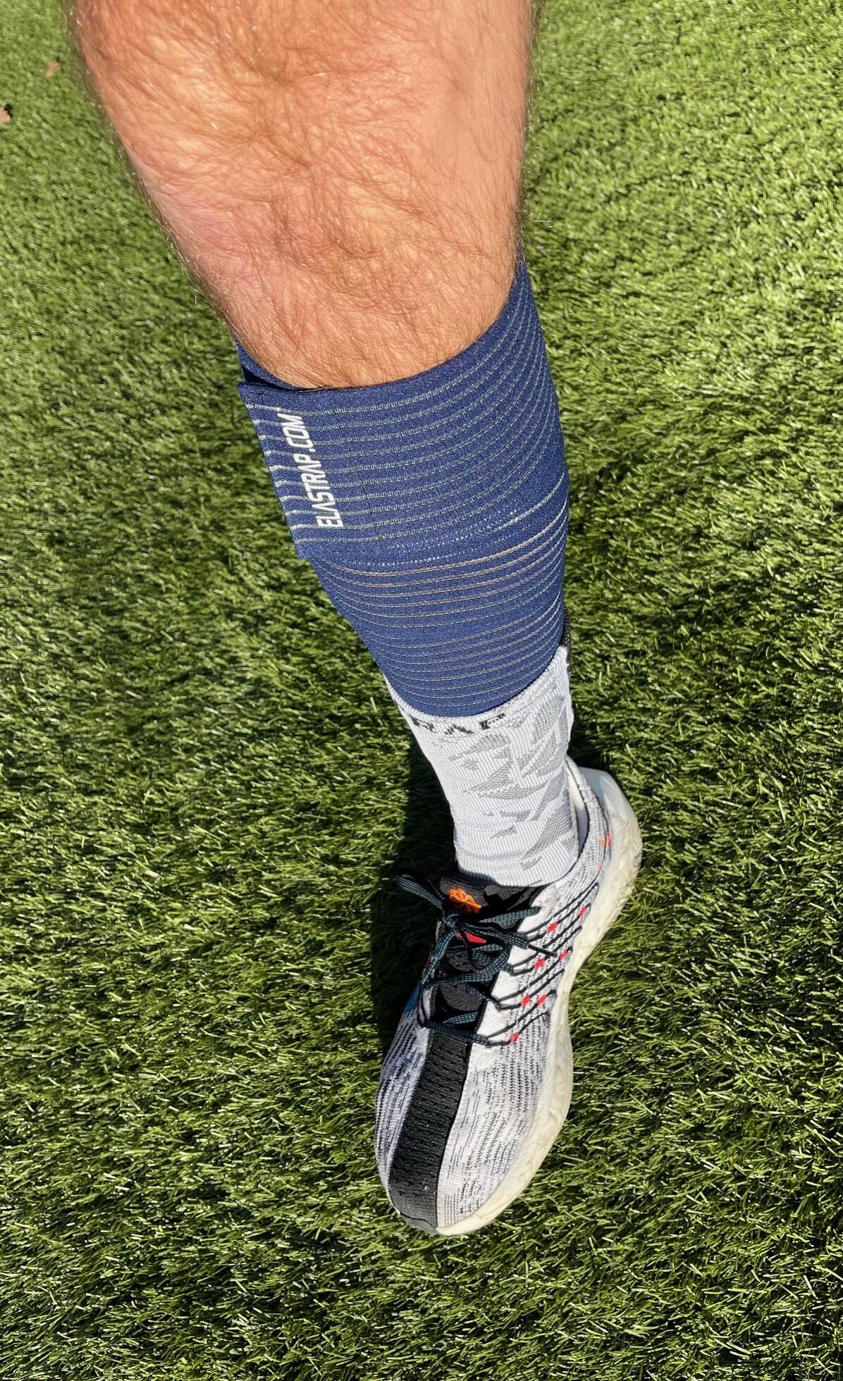 Fascia elastica con velcro per protezione e compressione del polpaccio 4/5