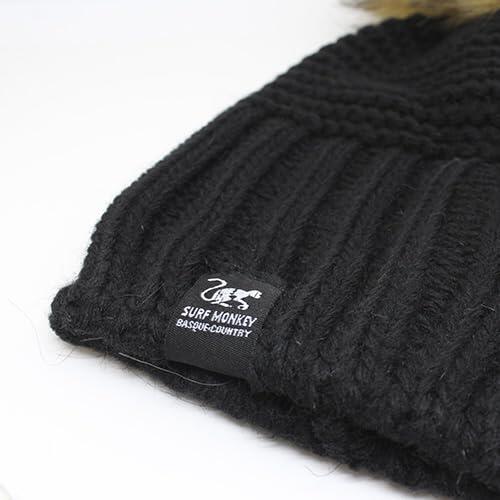 Bonnet à pompon - Unisexe - Taille unique - Fabriqué dans l'UE (Noir) 2/3