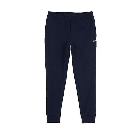 Spodnie Lacoste slim fit z organicznej bawełny granatowe
