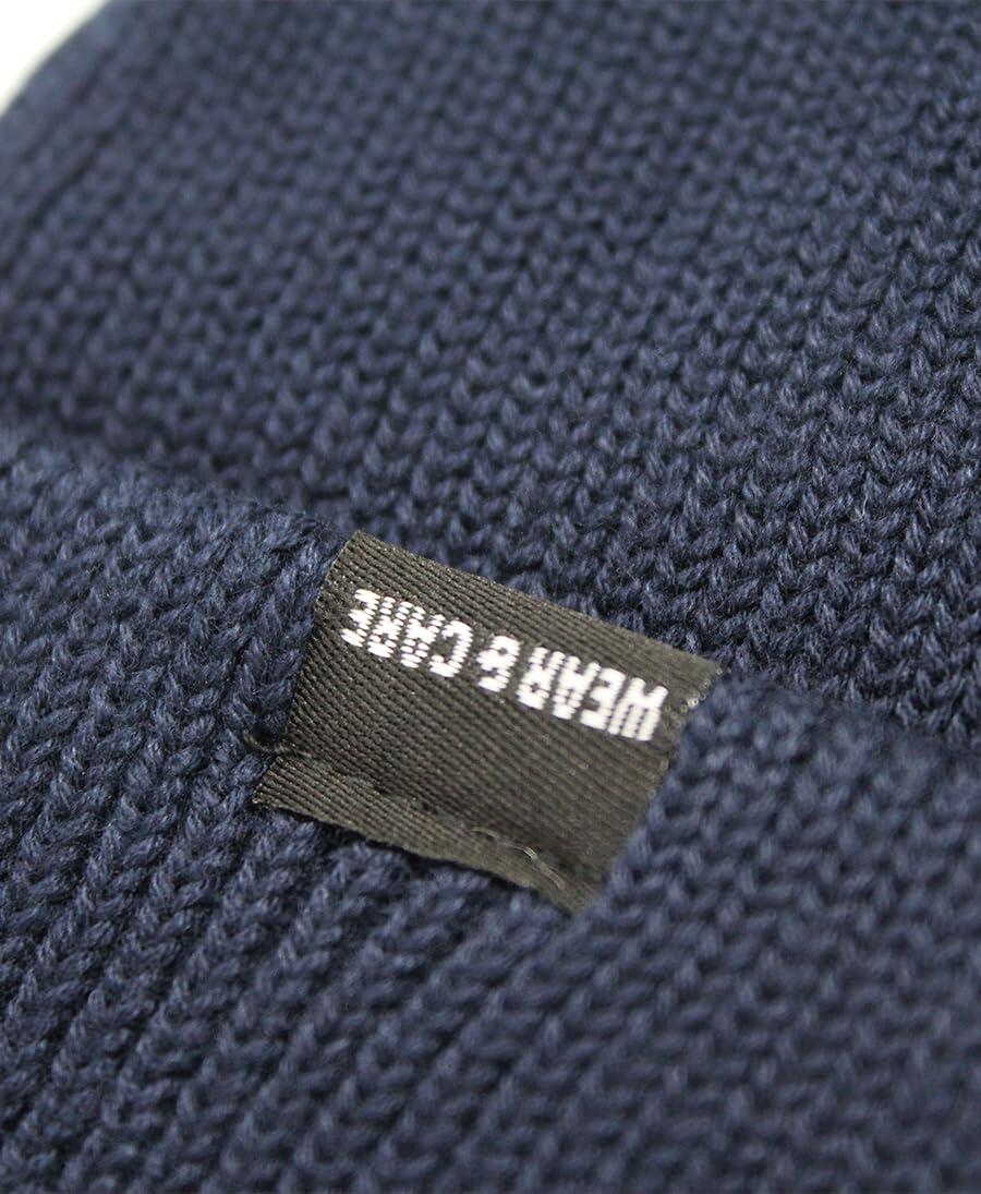 Muts - Geborduurd logo / Biologisch katoen / One Size (Marineblauw) 4/5