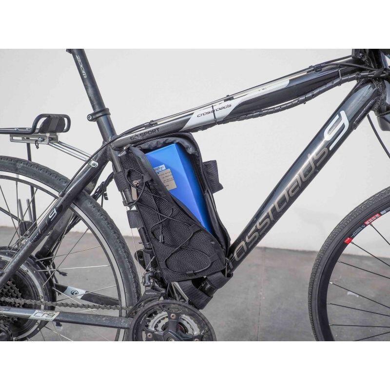 Sacoche de cadre rectangulaire 3.3L pour batterie de vélo électrique 17Ah / 21Ah 3/4